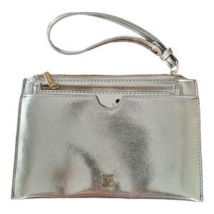 New York & Company Metallic Silver Clutch Wristlet
